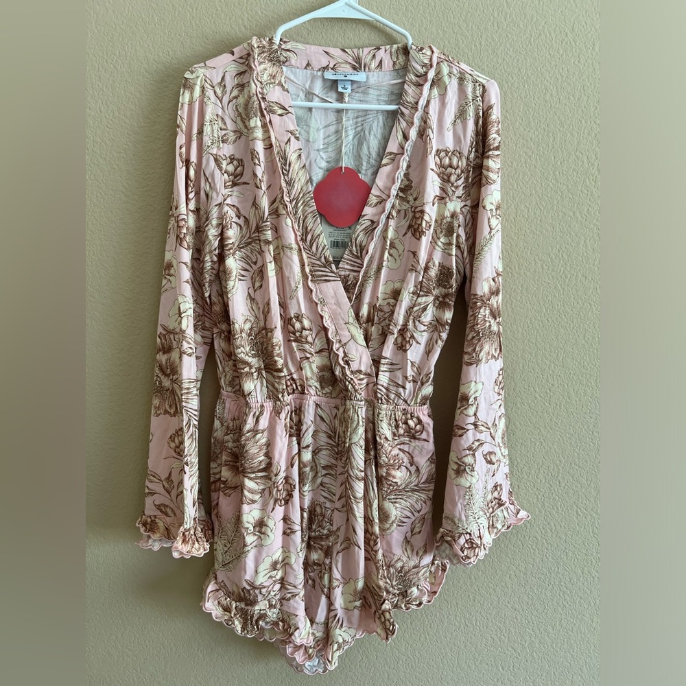 NWT - AGUABENDITA x Target Long Sleeve Pink Floral Romper, Size S